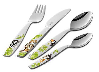 ZWILLING Kinderbesteck-Set, 4-tlg., Für Kinder ab 3 Jahren, 18/10 Edelstahl, Jungle im Sale